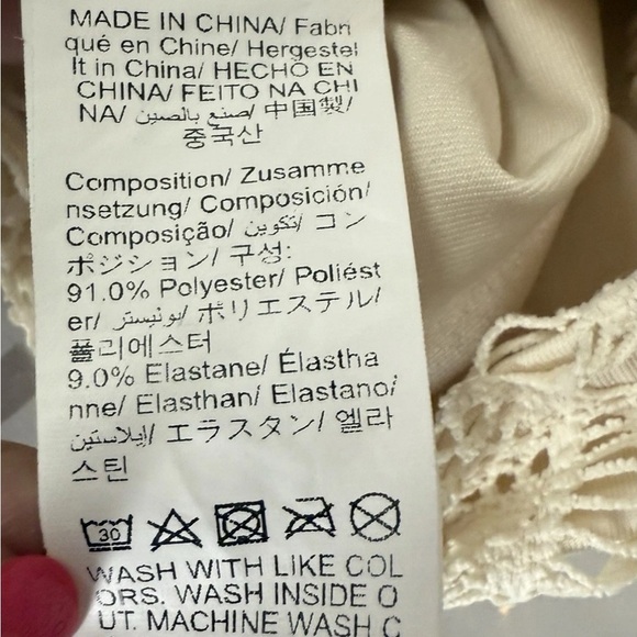 NWOT Cream Fitted Crop Backless Tank Top with Adjustable Tie by SHEIN - Picture 6 of 6